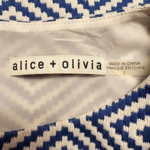 Alice & Olivia Jacquard Crop Top  Blue as worn by Taylor Swift Size 2 - Picture 9 of 10